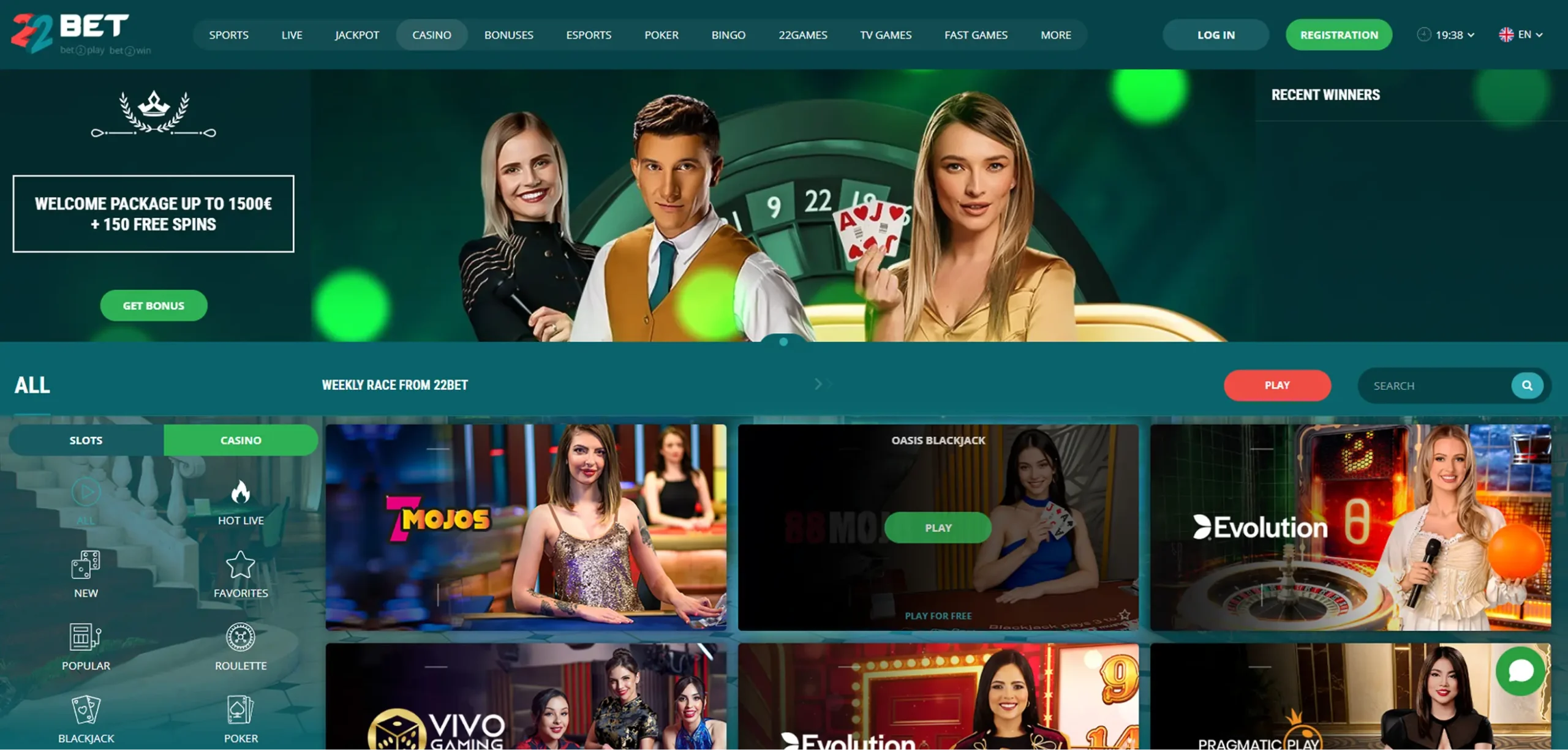 22Bet Online-Casino